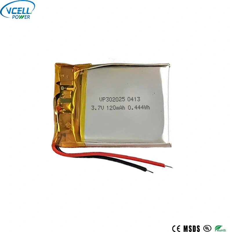 302025 Batteria ai polimeri di litio da 3,7 V 120 mAh